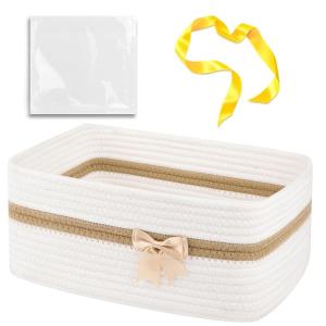 imageOIAHOMY Christmas Basket with Gift Bags and Ribbons Woven Storage Basket for Decorations Nursery Pets  GreenWhite