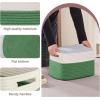 imageOIAHOMY 4 Pack Storage Baskets for Organizing Basket for Shelves with Handle Woven Baskets for Storage Toys Towels Books Cotton Rope Basket 13quot L x 9 quot W x 78 quot H Brown ampamp WhiteOlive Green  White