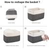 imageOIAHOMY 4 Pack Storage Baskets for Organizing Basket for Shelves with Handle Woven Baskets for Storage Toys Towels Books Cotton Rope Basket 13quot L x 9 quot W x 78 quot H Brown ampamp WhiteBlack  White