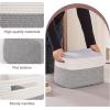 imageOIAHOMY 4 Pack Storage Baskets for Organizing Basket for Shelves with Handle Woven Baskets for Storage Toys Towels Books Cotton Rope Basket 13quot L x 9 quot W x 78 quot H Brown ampamp WhiteGrey  White