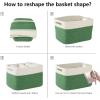 imageOIAHOMY 4 Pack Storage Baskets for Organizing Basket for Shelves with Handle Woven Baskets for Storage Toys Towels Books Cotton Rope Basket 13quot L x 9 quot W x 78 quot H Brown ampamp WhiteOlive Green  White