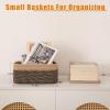 imageOIAHOMY 4 Pack Storage Baskets for Organizing Small Bins for Shelves Cute Decorative Storage Bins Organizer Baskets for Gifts Empty 118Lx78Wx47H BrownWhiteBlackYellow