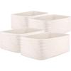 imageOIAHOMY 4 Pack Storage Baskets for Organizing Small Bins for Shelves Cute Decorative Storage Bins Organizer Baskets for Gifts Empty 118Lx78Wx47H BrownWhiteWhite