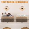 imageOIAHOMY 4 Pack Storage Baskets for Organizing Small Bins for Shelves Cute Decorative Storage Bins Organizer Baskets for Gifts Empty 118Lx78Wx47H BrownWhiteBlackYellow