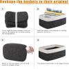 imageOIAHOMY 4 Pack Storage Baskets for Organizing Small Bins for Shelves Cute Decorative Storage Bins Organizer Baskets for Gifts Empty 118Lx78Wx47H BrownWhiteBlackWhite
