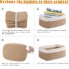 imageOIAHOMY 4 Pack Storage Baskets for Organizing Small Bins for Shelves Cute Decorative Storage Bins Organizer Baskets for Gifts Empty 118Lx78Wx47H BrownWhiteYellowWhite