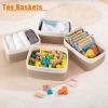 imageOIAHOMY 4 Pack Storage Baskets for Organizing Small Bins for Shelves Cute Decorative Storage Bins Organizer Baskets for Gifts Empty 118Lx78Wx47H BrownWhiteYellowWhite