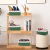 imageOIAHOMY 4 Pack Storage Baskets for Organizing Small Bins for Shelves Cute Decorative Storage Bins Organizer Baskets for Gifts Empty 118Lx78Wx47H BrownWhiteGreenWhite
