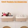 imageOIAHOMY 4 Pack Storage Baskets for Organizing Small Bins for Shelves Cute Decorative Storage Bins Organizer Baskets for Gifts Empty 118Lx78Wx47H BrownWhiteBrownWhite