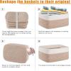 imageOIAHOMY 4 Pack Storage Baskets for Organizing Small Bins for Shelves Cute Decorative Storage Bins Organizer Baskets for Gifts Empty 118Lx78Wx47H BrownWhiteBrownWhite