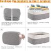 imageOIAHOMY 4 Pack Storage Baskets for Organizing Small Bins for Shelves Cute Decorative Storage Bins Organizer Baskets for Gifts Empty 118Lx78Wx47H BrownWhiteGreyWhite
