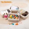 imageOIAHOMY 4 Pack Storage Baskets for Organizing Small Bins for Shelves Cute Decorative Storage Bins Organizer Baskets for Gifts Empty 118Lx78Wx47H BrownWhiteBrownWhite