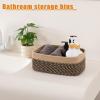 imageOIAHOMY 4 Pack Storage Baskets for Organizing Small Bins for Shelves Cute Decorative Storage Bins Organizer Baskets for Gifts Empty 118Lx78Wx47H BrownWhiteBlackYellow