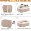 imageOIAHOMY 4 Pack Storage Baskets for Organizing Small Bins for Shelves Cute Decorative Storage Bins Organizer Baskets for Gifts Empty 118Lx78Wx47H BrownWhiteBrownWhite