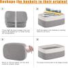 imageOIAHOMY 4 Pack Storage Baskets for Organizing Small Bins for Shelves Cute Decorative Storage Bins Organizer Baskets for Gifts Empty 118Lx78Wx47H BrownWhiteGreyWhite