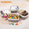 imageOIAHOMY 4 Pack Storage Baskets for Organizing Small Bins for Shelves Cute Decorative Storage Bins Organizer Baskets for Gifts Empty 118Lx78Wx47H BrownWhiteGreyWhite