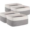 imageOIAHOMY 4 Pack Storage Baskets for Organizing Small Bins for Shelves Cute Decorative Storage Bins Organizer Baskets for Gifts Empty 118Lx78Wx47H BrownWhiteGreyWhite