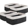 imageOIAHOMY 4 Pack Storage Baskets for Organizing Small Bins for Shelves Cute Decorative Storage Bins Organizer Baskets for Gifts Empty 118Lx78Wx47H BrownWhiteBlackWhite