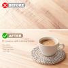 imageOIAHOMY 10 Pcs Drink Coasters with Holder Boho Cotton Woven Coaster Set Absorbent Coaster Protection for Various Cups Ideal for Coffee Tables Home Decor and Gift 43 InchesMixed YellowBrown