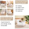 image:imageOIAHOMY 108L Extra Large Blanket Basket 25x16x16 Rectangle Woven Cotton Rope Baskets for for Living Room Toy Storage with Handle Gradient Light BrownGradient Light Brown