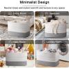image:imageOIAHOMY 108L Extra Large Blanket Basket 25x16x16 Rectangle Woven Cotton Rope Baskets for for Living Room Toy Storage with Handle Gradient Light BrownGradient Grey