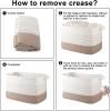 image:imageOIAHOMY 108L Extra Large Blanket Basket 25x16x16 Rectangle Woven Cotton Rope Baskets for for Living Room Toy Storage with Handle Gradient Light BrownLight Yellow  White
