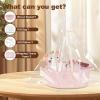 image:imageOIAHOMY Gift Basket with Handle Small Woven Basket with Gift Bag Ribbon and Wrap Tissue Paper Nursery Bins Empty to Fill with Small Items Baby Pet Toy Organizer  WhitePink