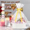 image:imageOIAHOMY Gift Basket with Handle Small Woven Basket with Gift Bag Ribbon and Wrap Tissue Paper Nursery Bins Empty to Fill with Small Items Baby Pet Toy Organizer  WhiteValentines White