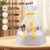 image:imageOIAHOMY Gift Basket with Handle Small Woven Basket with Gift Bag Ribbon and Wrap Tissue Paper Nursery Bins Empty to Fill with Small Items Baby Pet Toy Organizer  WhitePurple