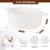 image:imageOIAHOMY Gift Basket with Handle Small Woven Basket with Gift Bag Ribbon and Wrap Tissue Paper Nursery Bins Empty to Fill with Small Items Baby Pet Toy Organizer  WhiteWhite