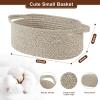 image:imageOIAHOMY Gift Basket with Handle Small Woven Basket with Gift Bag Ribbon and Wrap Tissue Paper Nursery Bins Empty to Fill with Small Items Baby Pet Toy Organizer  WhiteBrown