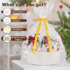 image:imageOIAHOMY Gift Basket with Handle Small Woven Basket with Gift Bag Ribbon and Wrap Tissue Paper Nursery Bins Empty to Fill with Small Items Baby Pet Toy Organizer  WhiteChristmas White
