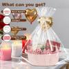 image:imageOIAHOMY Gift Basket with Handle Small Woven Basket with Gift Bag Ribbon and Wrap Tissue Paper Nursery Bins Empty to Fill with Small Items Baby Pet Toy Organizer  WhiteValentines Pink