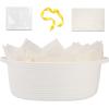 image:imageOIAHOMY Gift Basket with Handle Small Woven Basket with Gift Bag Ribbon and Wrap Tissue Paper Nursery Bins Empty to Fill with Small Items Baby Pet Toy Organizer  WhiteWhite