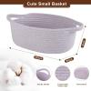 image:imageOIAHOMY Gift Basket with Handle Small Woven Basket with Gift Bag Ribbon and Wrap Tissue Paper Nursery Bins Empty to Fill with Small Items Baby Pet Toy Organizer  WhitePurple