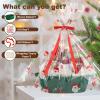 image:imageOIAHOMY Gift Basket with Handle Small Woven Basket with Gift Bag Ribbon and Wrap Tissue Paper Nursery Bins Empty to Fill with Small Items Baby Pet Toy Organizer  WhiteChristmas Green