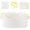 image:imageOIAHOMY Gift Basket with Handle Small Woven Basket with Gift Bag Ribbon and Wrap Tissue Paper Nursery Bins Empty to Fill with Small Items Baby Pet Toy Organizer  WhiteWhite