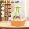 image:imageOIAHOMY Gift Basket with Handle Small Woven Basket with Gift Bag Ribbon and Wrap Tissue Paper Nursery Bins Empty to Fill with Small Items Baby Pet Toy Organizer  WhiteOrange