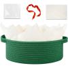 image:imageOIAHOMY Gift Basket with Handle Small Woven Basket with Gift Bag Ribbon and Wrap Tissue Paper Nursery Bins Empty to Fill with Small Items Baby Pet Toy Organizer  WhiteDeep Green
