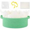 image:imageOIAHOMY Gift Basket with Handle Small Woven Basket with Gift Bag Ribbon and Wrap Tissue Paper Nursery Bins Empty to Fill with Small Items Baby Pet Toy Organizer  WhiteGreen