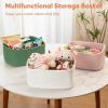 image:imageOIAHOMY 4 Pack 1417110263IN Storage Baskets for Organizing Shelves Woven Rope Baskets for Organizing Books Clothes Decorative Basket for Living Room Nursery Bedroom Gift Basket WhiteWhite