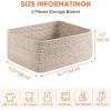 image:imageOIAHOMY 4 Pack 1417110263IN Storage Baskets for Organizing Shelves Woven Rope Baskets for Organizing Books Clothes Decorative Basket for Living Room Nursery Bedroom Gift Basket WhiteBrown