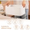 image:imageOIAHOMY 4 Pack 1417110263IN Storage Baskets for Organizing Shelves Woven Rope Baskets for Organizing Books Clothes Decorative Basket for Living Room Nursery Bedroom Gift Basket WhiteWhite