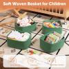 image:imageOIAHOMY 4 Pack 1417110263IN Storage Baskets for Organizing Shelves Woven Rope Baskets for Organizing Books Clothes Decorative Basket for Living Room Nursery Bedroom Gift Basket WhiteGreen