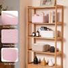 image:imageOIAHOMY 4 Pack 1417110263IN Storage Baskets for Organizing Shelves Woven Rope Baskets for Organizing Books Clothes Decorative Basket for Living Room Nursery Bedroom Gift Basket WhitePink