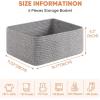image:imageOIAHOMY 4 Pack 1417110263IN Storage Baskets for Organizing Shelves Woven Rope Baskets for Organizing Books Clothes Decorative Basket for Living Room Nursery Bedroom Gift Basket WhiteGrey