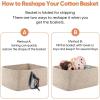 image:imageOIAHOMY 4 Pack 1417110263IN Storage Baskets for Organizing Shelves Woven Rope Baskets for Organizing Books Clothes Decorative Basket for Living Room Nursery Bedroom Gift Basket WhiteBrown