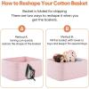 image:imageOIAHOMY 4 Pack 1417110263IN Storage Baskets for Organizing Shelves Woven Rope Baskets for Organizing Books Clothes Decorative Basket for Living Room Nursery Bedroom Gift Basket WhitePink