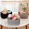 image:imageOIAHOMY 4 Pack 1417110263IN Storage Baskets for Organizing Shelves Woven Rope Baskets for Organizing Books Clothes Decorative Basket for Living Room Nursery Bedroom Gift Basket WhiteBrown