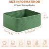 image:imageOIAHOMY 4 Pack 1417110263IN Storage Baskets for Organizing Shelves Woven Rope Baskets for Organizing Books Clothes Decorative Basket for Living Room Nursery Bedroom Gift Basket WhiteGreen